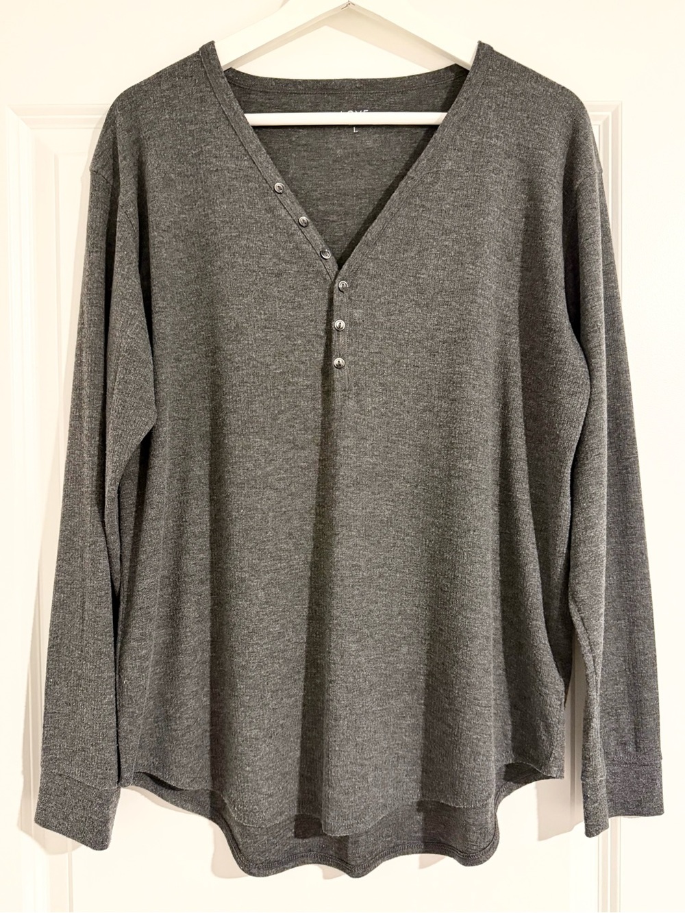 MOVING SALE | Women’s “Love By GAP” Charcoal Gray Henley Pajama Top, Size Large